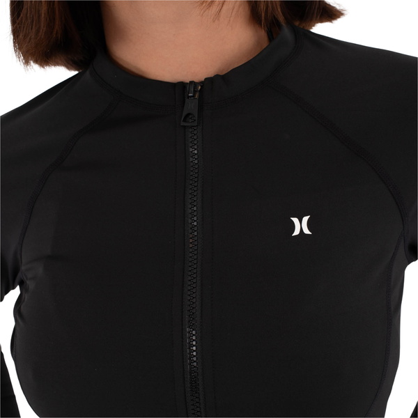 2026 Hurley Frauen Long Sleeve Zip Lycra Vest WLEU00003 - Black
